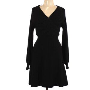 XIA L Black Cable Knit Sweater Dress